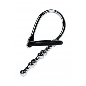 Серебристый уретральный плаг-бусины TOYFA Metal с мягким фиксириющим кольцом - ToyFa - купить с доставкой в Грозном