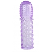 Насадка гелевая фиолетовая с точками, шипами и наплывами - 13,5 см. - Toyfa Basic - в Грозном купить с доставкой