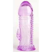 Фиолетовая гелевая насадка с шипами - 13 см. - Toyfa Basic - в Грозном купить с доставкой