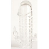 Гелевая прозрачная насадка с 2 отростками - 13 см. - Toyfa Basic - в Грозном купить с доставкой