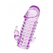 Закрытая фиолетовая насадка с 2 отростками - 13 см. - Toyfa Basic - в Грозном купить с доставкой