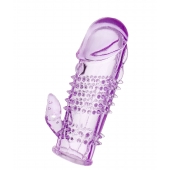 Фиолетовая насадка с коготком и шипами - 13 см. - Toyfa Basic - в Грозном купить с доставкой