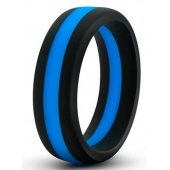 Черно-синее эрекционное кольцо Silicone Go Pro Cock Ring - Blush Novelties - в Грозном купить с доставкой