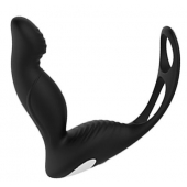 Черный вибромассажер простаты P-PLEASER W ERECTION ENHANCE - Dream Toys - в Грозном купить с доставкой