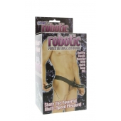 Мужской фаллопротез с вибрацией ROBOTIC MALE STRAP-ON BLACK - 17 см. - Seven Creations - купить с доставкой в Грозном