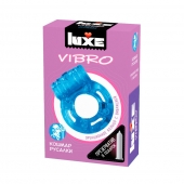 Голубое эрекционное виброкольцо Luxe VIBRO  Кошмар русалки  + презерватив - Luxe - в Грозном купить с доставкой