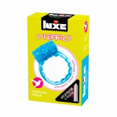 Голубое эрекционное виброкольцо Luxe VIBRO  Райская птица  + презерватив - Luxe - в Грозном купить с доставкой