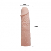 Закрытая телесная насадка-фаллос - 17 см. - Sex Expert - в Грозном купить с доставкой