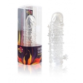 Закрытая прозрачная рельефная насадка Crystal sleeve - 13 см. - Erowoman-Eroman - в Грозном купить с доставкой