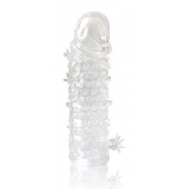 Закрытая прозрачная рельефная насадка Crystal sleeve - 13 см. - Erowoman-Eroman - в Грозном купить с доставкой