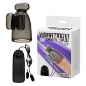 Дымчатая насадка-мастурбатор с вибрацией Vibrating Crystal Cap III - Baile - в Грозном купить с доставкой