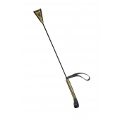 Черно-золотистый стек с хлопушкой из кожи - 62 см. - Sitabella - купить с доставкой в Грозном