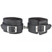 Черные фиксаторы для ног на цепи с мехом внутри - Lux Fetish - купить с доставкой в Грозном