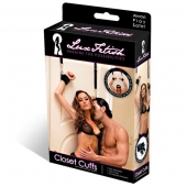 Черные фиксаторы с креплением к двери - Lux Fetish - купить с доставкой в Грозном