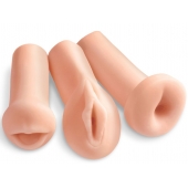 Комплект из 3 мастурбаторов All 3 Holes: вагина, анус, ротик - Pipedream - в Грозном купить с доставкой