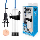 Прозрачная вакуумная вибропомпа Sex Expert с насадкой-вагиной - Sex Expert - в Грозном купить с доставкой