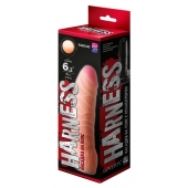 Телесная изогнутая насадка на Harness с коннектором BLACK LINE - 17 см. - LOVETOY (А-Полимер) - купить с доставкой в Грозном