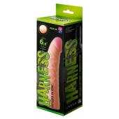 Телесная изогнутая насадка на Harness с коннектором GREEN LINE - 18 см. - LOVETOY (А-Полимер) - купить с доставкой в Грозном