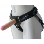 Черный пояс-трусики с двумя насадками  Экзотик-Linda  - 15,5 и 10,5 см. - LOVETOY (А-Полимер) - купить с доставкой в Грозном