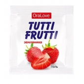 Пробник гель-смазки Tutti-frutti с земляничным вкусом - 4 гр. - Биоритм - купить с доставкой в Грозном