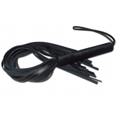 Чёрная кожаная плеть с жесткой ручкой - 63 см. - Sitabella - купить с доставкой в Грозном