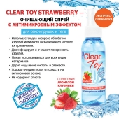 Очищающий спрей для игрушек CLEAR TOY Strawberry - 100 мл. - Биоритм - купить с доставкой в Грозном