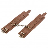 Коричневые кожаные наручники Maya - Rebelts - купить с доставкой в Грозном
