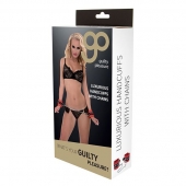 Красно-чёрные наручники на металлической цепочке - Blush Novelties - купить с доставкой в Грозном