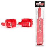 Красные мягкие оковы на регулируемых ремешках - Notabu - купить с доставкой в Грозном