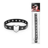 Черный ошейник с серебристыми ромбиками и сердечком - Notabu - купить с доставкой в Грозном