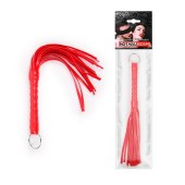 Красная плеть с рукоятью в оплетке - 28 см. - Notabu - купить с доставкой в Грозном