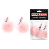 Зажимы для сосков с розовым пушком - Notabu - купить с доставкой в Грозном