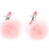 Зажимы для сосков с розовым пушком - Notabu - купить с доставкой в Грозном