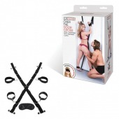 Чёрный набор для фиксации у двери - Lux Fetish - купить с доставкой в Грозном