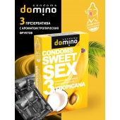 Презервативы для орального секса DOMINO Sweet Sex с ароматом тропических фруктов - 3 шт. - Domino - купить с доставкой в Грозном