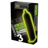 Презервативы DOMINO Neon Green со светящимся в темноте кончиком - 3 шт. - Domino - купить с доставкой в Грозном