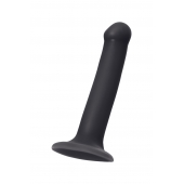 Черный фаллос на присоске Silicone Bendable Dildo M - 18 см. - Strap-on-me - купить с доставкой в Грозном