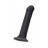 Черный фаллос на присоске Silicone Bendable Dildo L - 19 см. - Strap-on-me - купить с доставкой в Грозном