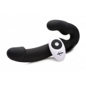 Черный безремневой страпон Urge Silicone Strap On с пультом ДУ - 24 см. - XR Brands - купить с доставкой в Грозном