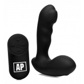 Черный стимулятор простаты Alpha-Pro 7X P-Milker Silicone Prostate Stimulator with Milking Bead - XR Brands - в Грозном купить с доставкой