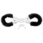 Меховые чёрные наручники Beginner s Furry Cuffs - Pipedream - купить с доставкой в Грозном