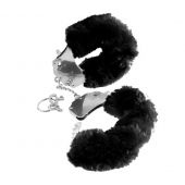 Металлические наручники Furry Love Cuffs с черным мехом - Pipedream - купить с доставкой в Грозном