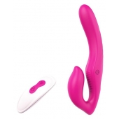 Ярко-розовый безремневой страпон REMOTE DOUBLE DIPPER - 22 см. - Dream Toys - купить с доставкой в Грозном