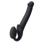 Черный безремневой страпон Silicone Bendable Strap-On M - Strap-on-me - купить с доставкой в Грозном