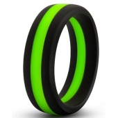 Черно-зеленое эрекционное кольцо Silicone Go Pro Cock Ring - Blush Novelties - в Грозном купить с доставкой