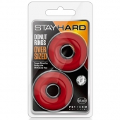 Набор из 2 красных эрекционных колец DONUT RINGS OVERSIZED - Blush Novelties - в Грозном купить с доставкой