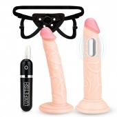 Регулируемые трусики с 2 насадками - 16 и 15 см. - Lux Fetish - купить с доставкой в Грозном