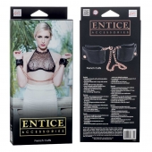 Черные мягкие наручники Entice French Cuffs с цепью - California Exotic Novelties - купить с доставкой в Грозном
