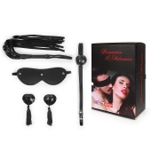 Эротический набор в черном цвете: маска, кляп, пэстисы, плётка - Notabu - купить с доставкой в Грозном