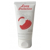 Лубрикант на водной основе с ароматом малины Love Protection Strawberry - 50 мл. - Lola Games - купить с доставкой в Грозном